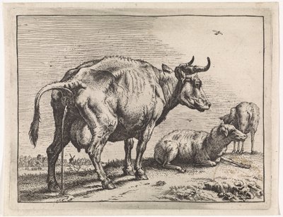vaca mijando O livreto Bullen (título da série) de Paulus Potter