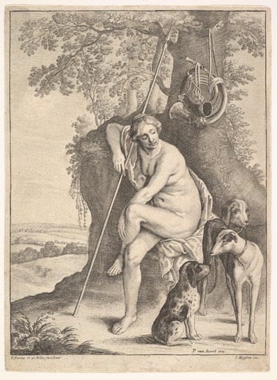 Figura sentada de Diana, a caçadora, 1625-77. de Paulus Potter