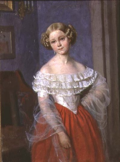Retrato de Olga Ivanovna Demonkala (1840-c.1927) 1851 (óleo sobre tela) de Pavel Andreevich Fedotov