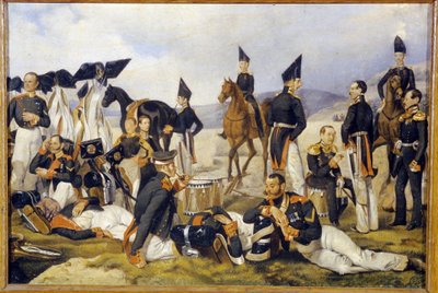 O resto durante uma campanha. Descrição de uma unidade de cavalaria russa na linha da frente, alguns a dormir, outros a fumar, todos com ar cansado, pensativo e preocupado. Trabalho de Pavel Andreyevich Fedotov (1815-1 de Pavel Andreevich Fedotov