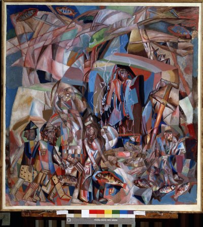 "Le bateau de peche" (Um barco de pesca) Peinture de Pavel Nikolayevich Filonov (1883-1941) 1913-1914 Museu Estatal Russo, São Petersburgo de Pawel Nikolajewitsch Filonow