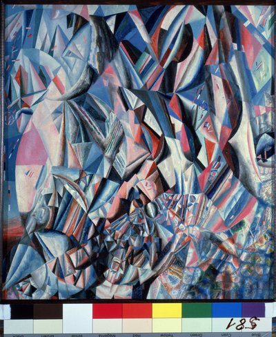 Triunfo sobre a eternidade. Pintura de Pavel Nikolayevich Filonov (1883-1941), óleo sobre madeira de Pawel Nikolajewitsch Filonow