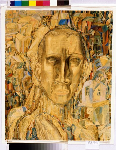 Vítor da cidade. (Vencedor da Cidade). Obra de Pavel Nikolayevich Filonov (1883-1941), aquarela sobre papelão de Pawel Nikolajewitsch Filonow