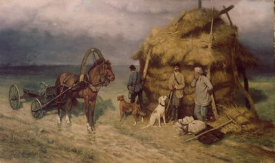 Caçadores capturados em uma tempestade de Pavel Osipovich Kovalevsky