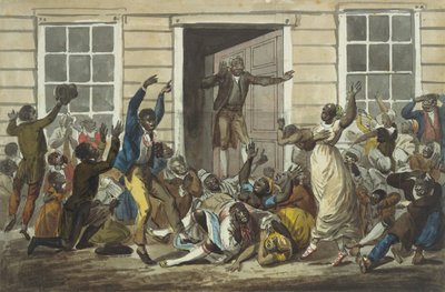 Metodistas Negros Realizando uma Reunião de Oração, 1811-ca. 1813. de Pavel Petrovic Svin