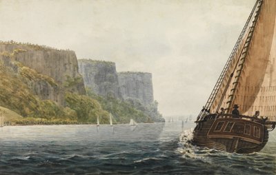 O Packet Mohawk de Albany Passing the Palisades, 1811-ca. 1813. de Pavel Petrovic Svin