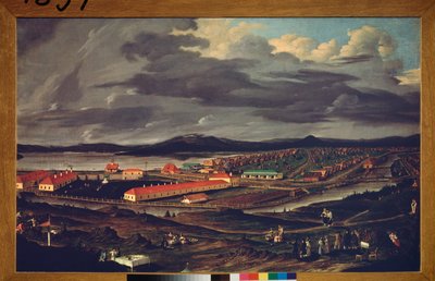 Oural, les acieries Demidoff (Ural, The Demidov Steelwork) - Peinture de Pavel Petrovich Vedenetsky (1766-1847), huile sur toile de Pavel Petrovich Vedenetsky