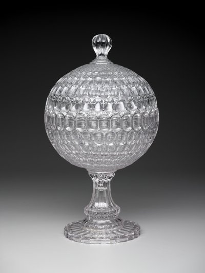Compota coberta com "Argus", c.1855-75 (vidro prensado) de Pears and Co. Pittsburgh Bakewell
