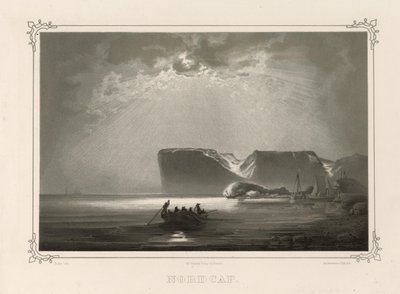 Nordcap. Ilustração retirada do livro Norge fremstillet i Tegninger av Asbjørnsen, P.Chr. og utgitt av Chr. Tønsberg (no, 1848) de Peder Balke