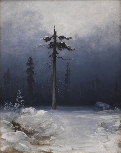 Árvore em uma floresta invernal de Peder Balke
