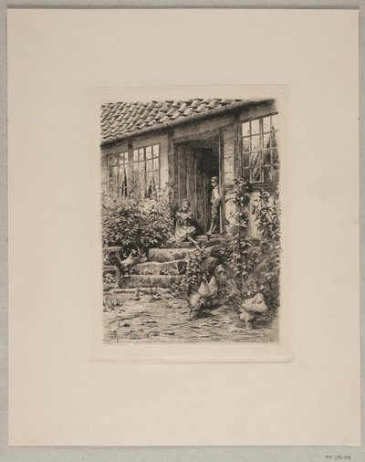 Crianças nas escadas de Peder Monsted