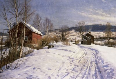 Uma paisagem de inverno, Lillehammer de Peder Monsted