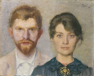 Retrato duplo de Marie e PS Krøyer. O casal se retratou de Peder Severin Krøyer