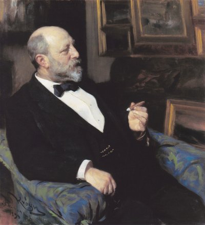 Retrato do fabricante de tabaco Heinrich Hirschsprung. Fundador da coleção. de Peder Severin Krøyer