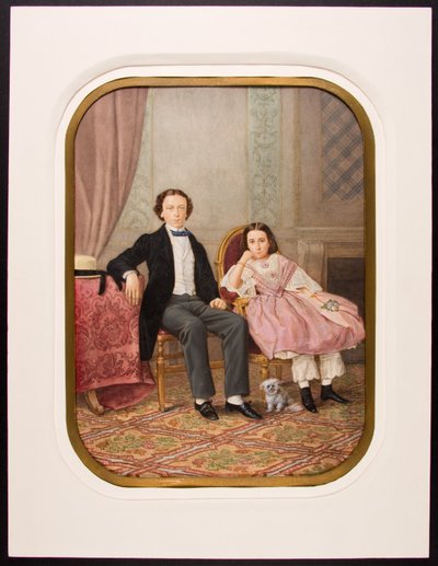 Antonio e Amelia del Valle y Serrano quando crianças de Pedro Martínez de Hebert