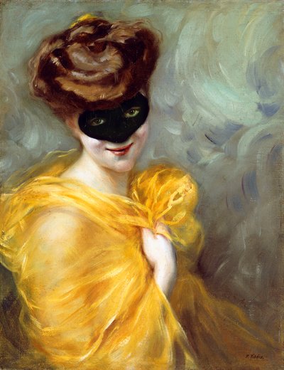 Retrato de uma senhora com máscara (óleo sobre tela) de Pedro Ribera