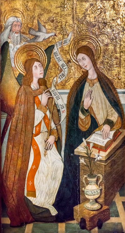 A Anunciação (óleo sobre madeira) de Pedro the Younger Espalargues