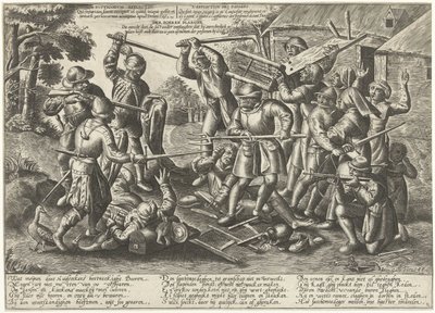 Batalha entre camponeses e soldados
Der boeren plaeghe (título sobre o objecto) de Peeter Baltens
