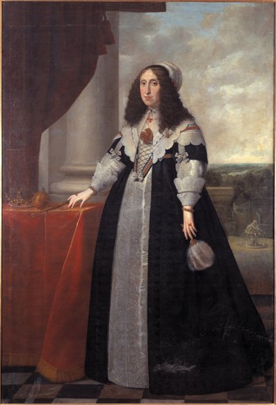 Arquiduquesa Cecile Renee da Áustria, Rainha da Polônia - Retrato da Arquiduquesa Cecilia Renata da Áustria (1611-1644), Rainha da Polônia, por Danckers de Rij, Peeter (c. 1605-1661). óleo sobre tela de Peeter Danckers de Rij
