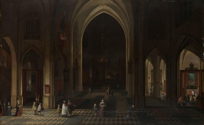 Interior de uma Igreja Gótica à Noite Olhando para Leste de Peeter Neeffs (I)