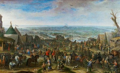 Soldados num acampamento (cobre) de Peeter Snayers