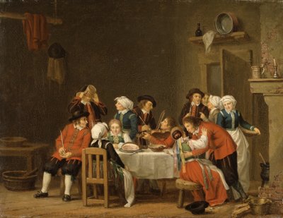 Cena de convívio na casa de um camponês de Pehr Hilleström