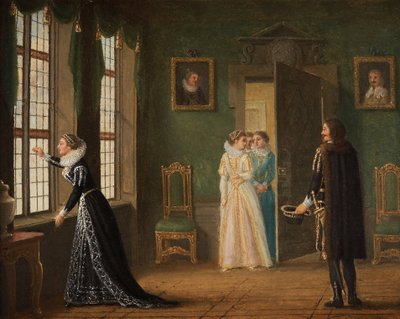 O noivado de Ebba Brahe com Jacob de la Gardie. de Pehr Hilleström