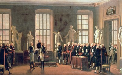 Visita de Gustavo IV Adolf à Academia de Belas Artes em 1797 de Pehr Hilleström