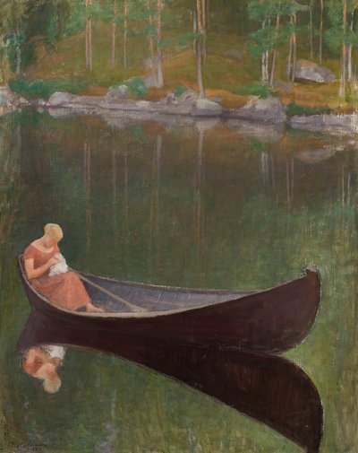 Mulher em um barco, 1924. de Pekka Halonen