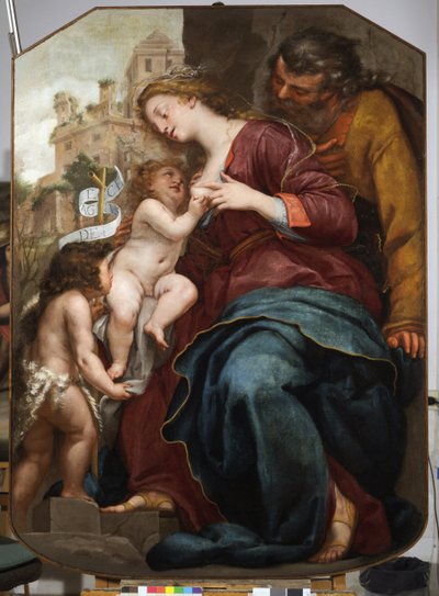 A Sagrada Família com São João Baptista (óleo sobre tela de Pellegrino Piola