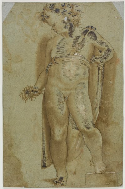 Putto segurando flores de Pellegrino Tibaldi