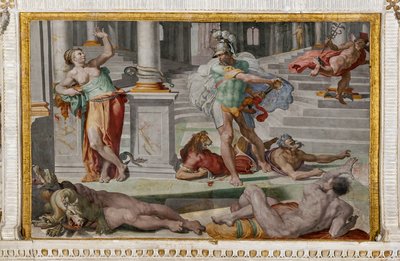 Ulisses e Circe, detalhe da Sala de Polifemo de Pellegrino Tibaldi