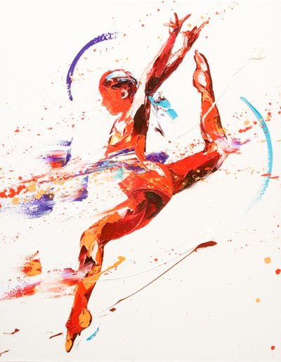 Ginasta Dois, 2010 (óleo sobre tela) de Penny Warden