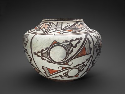 Jar (Olla) com desenhos geométricos e abstratos de People Zuni