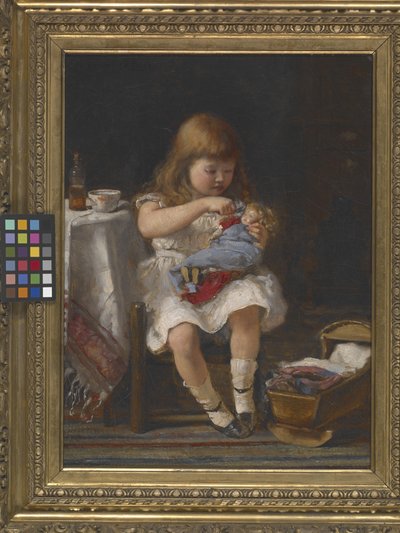 Uma mãe ansiosa (óleo sobre tela) de Percival de Luce