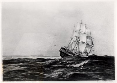The Endeavour at Sea, 1900, gravado por Lowy de Percy F.S. Spence