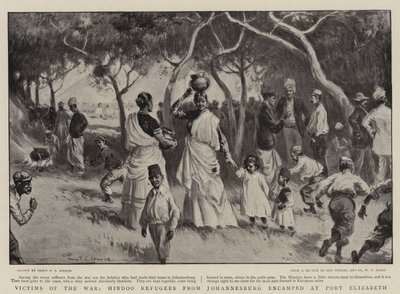 Vítimas da Guerra, Refugiados Hindoo de Joanesburgo acamparam em Port Elizabeth de Percy F.S. Spence
