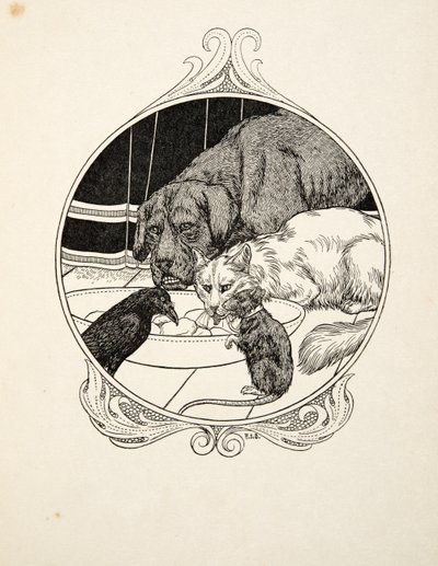 Fraternidade impar, de cem anecdotes dos animais, bar. 1924 de Percy J. Billingshurst