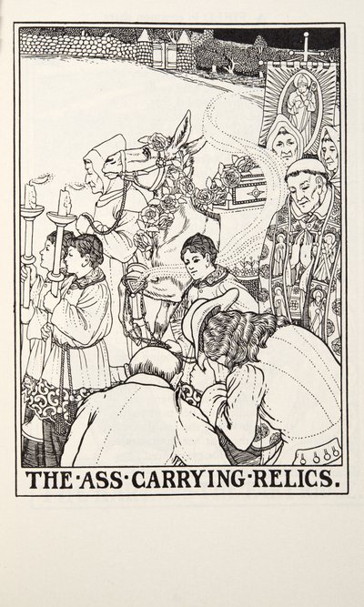 The Ass Carry Relics, de Fontaine Fables, pub. 1905 (gravura) de Percy J. Billingshurst