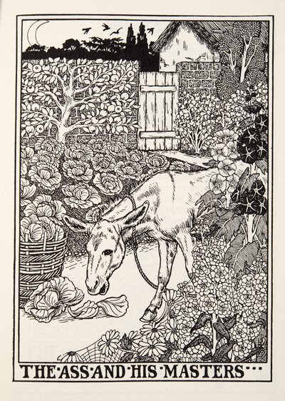 O burro e seus mestres, de Fontaine Fables, pub. 1905 de Percy J. Billingshurst