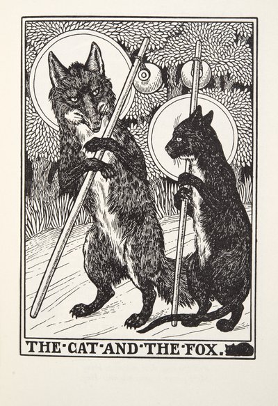 O Gato e a Raposa, de Fontaine Fables, pub. 1905 de Percy J. Billingshurst