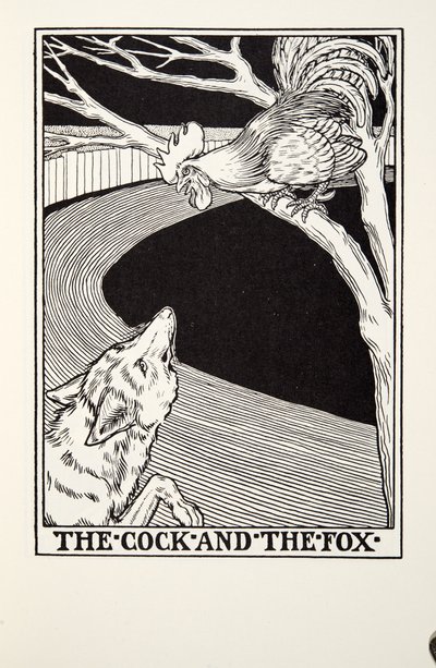 O Galo e a Raposa, de Fontaine Fables, pub. 1905 de Percy J. Billingshurst