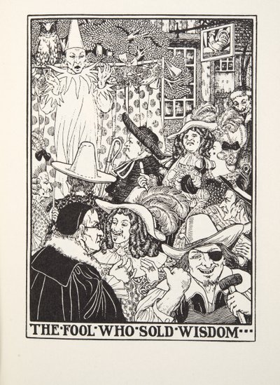 The Fool Who Sold Wisdom, de Fontaine Fables, pub. 1905 (gravura) de Percy J. Billingshurst