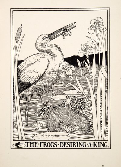 As rãs que desejam um rei, de cem fábulas de Esopo, pub.1903 de Percy J. Billingshurst
