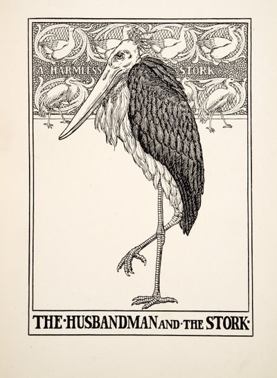 O Marido e a Cegonha, de Cem Fábulas de Esopo, pub.1903 de Percy J. Billingshurst