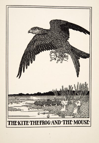 O papagaio, o sapo e o rato, de cem fábulas de Esopo, pub.1903 de Percy J. Billingshurst