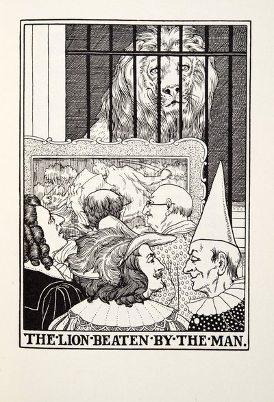 O Leão Espancado pelo Homem, de Fontaine Fables, pub. 1905 de Percy J. Billingshurst