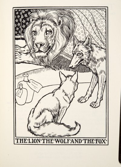 O Leão, o Lobo e a Raposa, de Fontaine Fables, pub. 1905 de Percy J. Billingshurst