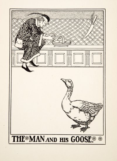 The Man and his Goose, from A Hundred Fables of Aesop, pub.1903 (gravura) de Percy J. Billingshurst
