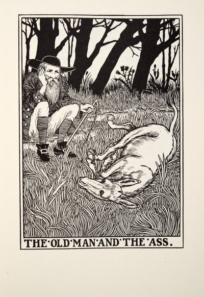 O Velho e o Burro, de Fontaine Fables, pub. 1905 de Percy J. Billingshurst